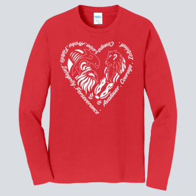 Adult Long Sleeve Shirt - House Aroha - Houses Heart - White Thumbnail