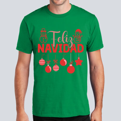 Adult T-Shirt - Winter Holidays - Feliz Festive - Red Thumbnail