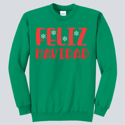 Adult Crewneck - Winter Holidays - Feliz Navidad - Red Thumbnail